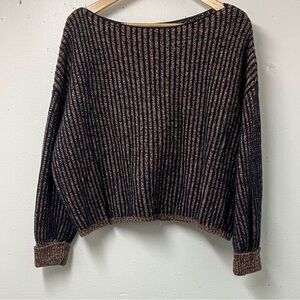 French Connection Multicolor Ribbed Knit Cropped Sweater - Size M